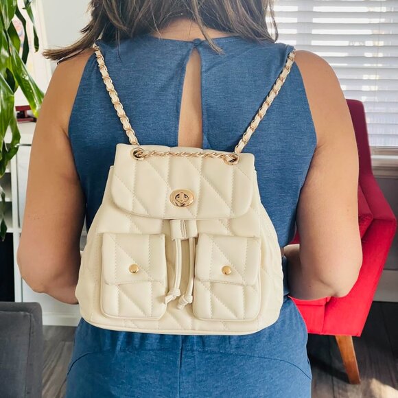 Neiman Marcus Vegan Leather Tabby Backpack - Picture 5 of 5